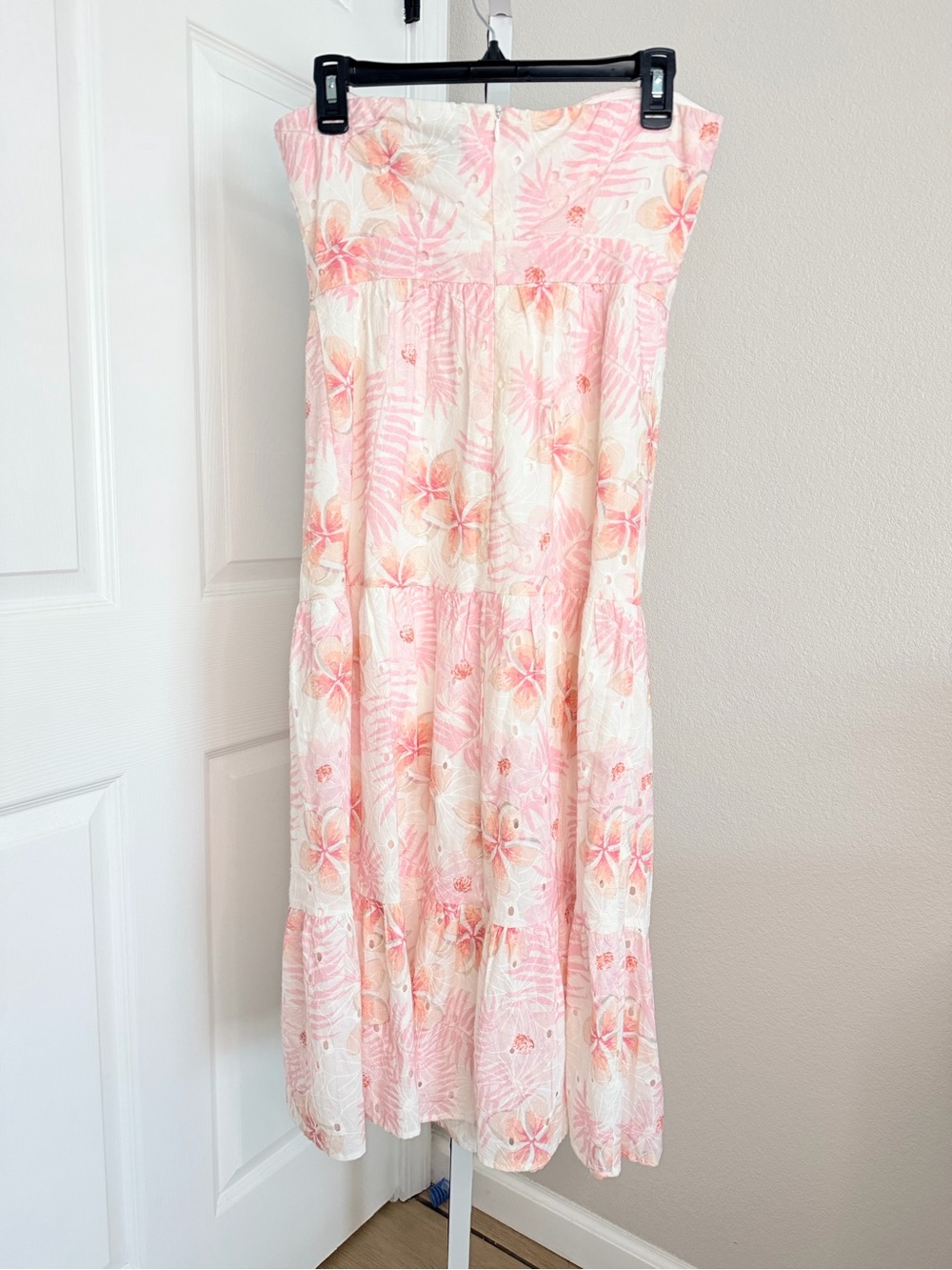 Hello Molly Dedicated To The Sun Floral Midi Dress White Pink Size Small US 4 - Picture 3 of 9
